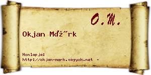 Okjan Márk névjegykártya